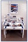 table top corporate displays for shoes, handbags for all the Major Brands